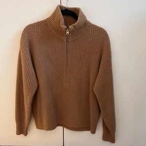 Everlane The Felted Merino Half Zip Sweater (Size S)